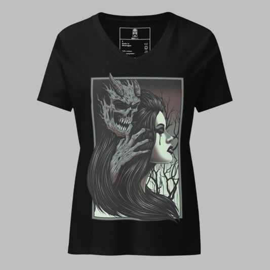 Demon In My Head Women’s relaxed v-neck t-shirt